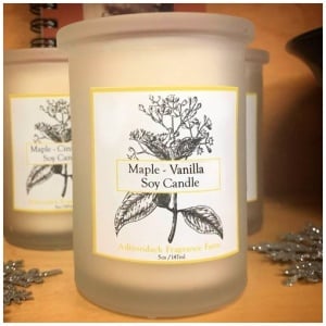 maple vanilla soy candle Adirondack gifts