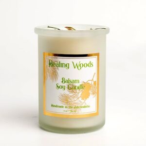 Hand-poured Balsam Soy Candle from the Healing Woods Collection by Adirondack Fragrance Farm